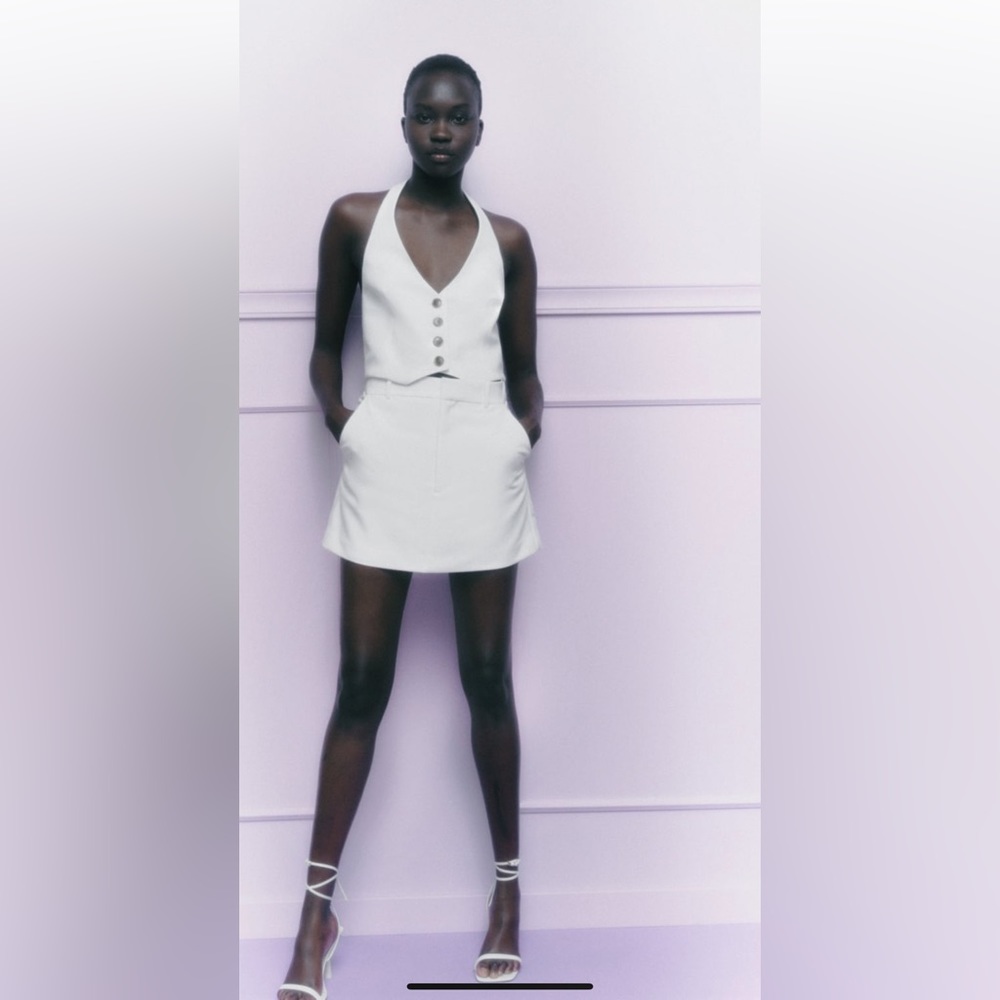 NWT - Zara High Waist Belt Loop Skort